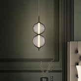 Pendant wire lamp PUMA with globe shades 14 x 38 cm designer LED 3000K living room lighting