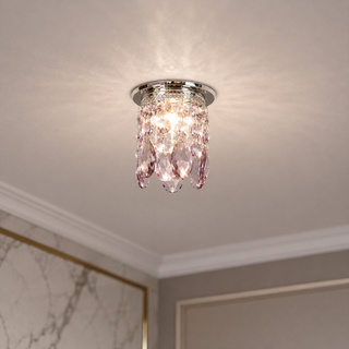 Deckenleuchte Candellux Chrom Violett Deko Kristall 50W