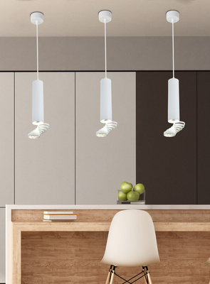 Lampa wisząca biała regulowana Tuba 31-77707