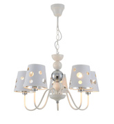 Candelabru alb suspendat 5xE14 Batley Ledea 50205110