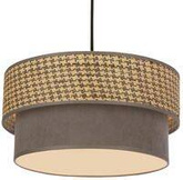 Karrara lampa wisząca czarny 1x60W E27 abażur szaro beżowy+szary