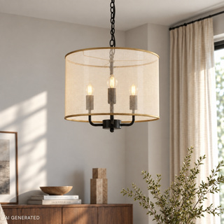 PACIFICA lampa wisząca czarny 3x40W E14 abażur złoty