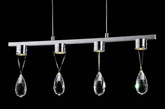 Hanging lamp LED chrome with crystals 4x3W Prisma Candellux 34-25708