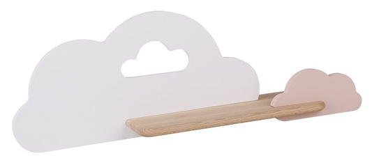 Applique LED 5W pour enfant nuage blanc et rose avec étagère Cloud 21-76717