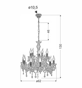 Lampa suspendata candelabru auriu 12xE14 Maria Teresa 30-94608