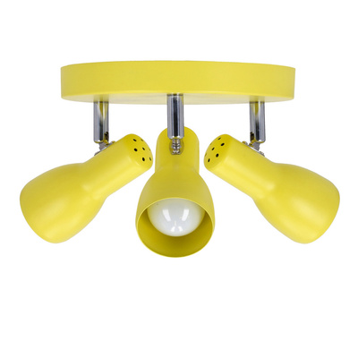 Lampa sufitowa Picardo plafon metalowy żółty regulowany 3-punktowy E14