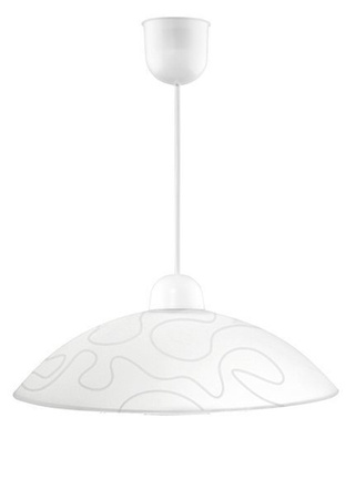 Lampa wisząca Malibu szklana biała pojedyncza nad stół do kuchni