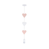 LAMPE SUSPENDUE COEURS 20W E27 IQ KIDS ROSE+BLANC