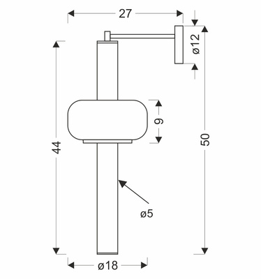 Kinkiet Puras ze szklaną ozdobą do salonu biały LED 12W 3000K ścienny
