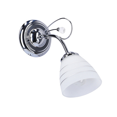 Chrome wall sconce with crystal white lampshade Simpli Candellux 21-64288
