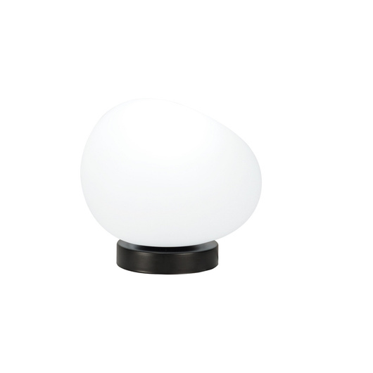 Lampa stołowa STONES minimalistyczna – biały klosz 30 cm w kształcie kamienia – skandynawska lampka na stolik nocny E27 