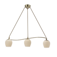 Serano lampa wisząca patynowy 3x60W E27 klosz kremowy