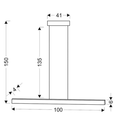 Lampe suspendue bande LED marron 100x8cm Coconut A0010-310