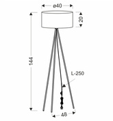 SHANTI floor lamp black 1x40W E27 grey lampshade 51 38722