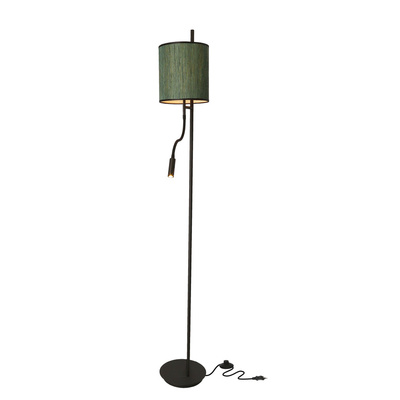 Bendi lampadaire noir 1x40w e27+3w led abat-jour vert 51-25265