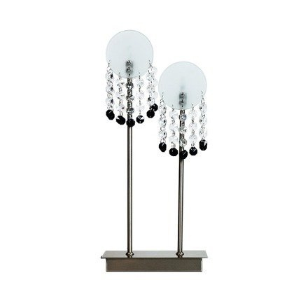 Luxor 42-02801 double matt nickel table lamp