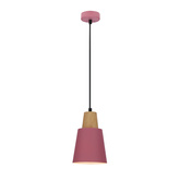 Hängelampe rosa Metall + Holz Faro Ledea 50101259