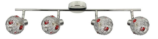 Lampa sufitowa Candellux 94-56163 Rubin listwa 4X40W G9 chrom czerwony