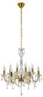Gold crystal chandelier 8xE14 Maria Teresa Candellux 38-94653