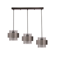 Spiega lampa wisząca czarny+satyna nikiel 3x60W E27 klosz dymiony