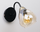 Wall lamp black / gold smoked glass 1xE27 Unica 21-00866