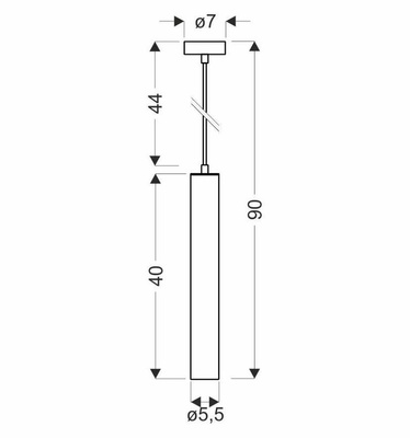 Hanging tube lamp black 40cm 1xGU10 Tubo31-78551