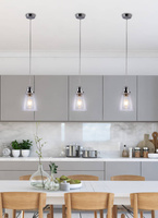 Lampa suspendata cromata cu abajur din sticla Voice Candellux 31-70821