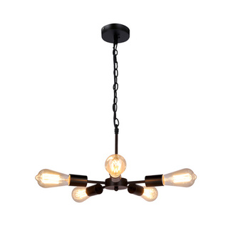 Suspension Sparta noire 5X60W E27 35-09388