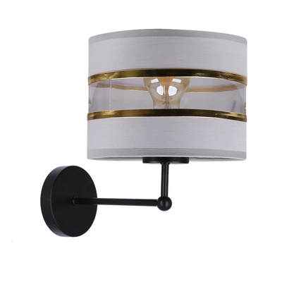 Andy lamp applique noir 1X40W E27 blanc + abat-jour or 21-05922
