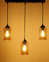 Suspension noir / bande marron 3xE27 Bistro 33-00545