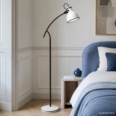 Lampă de podea reglabilă în diagonală alb-negru Zumba Candellux 51-72108