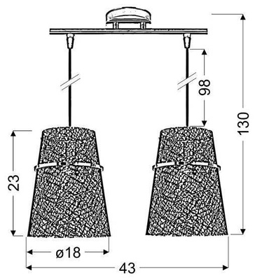 Plasto Overhang 2X60W E27 Chrome