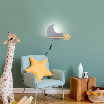 Wandleuchte Regal 5W LED IQ KIDS grau+gold Moon Candellux 21-75727