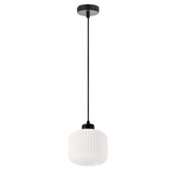 ESTILO lampa wisząca czarny 1x40W E27 klosz biały