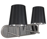 Kinkiet podwójny satynowy + czarny abażur 2x60W Milonga Candellux 22-53503