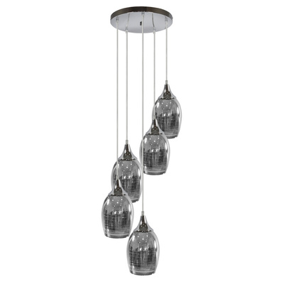 Hanging ceiling lamp chrome plate 5x60W Marina Candellux 35-60198