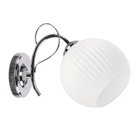 TARTINE lampa kinkiet chromowy 1x40W E27 klosz biały