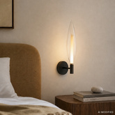 Nordic glass wall light black transparent for living room 1x5W G9