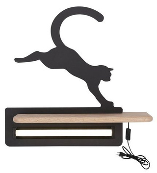 Lampe Wandleuchte LED Regal 5W Cat Kids schwarz Candellux 21-84439