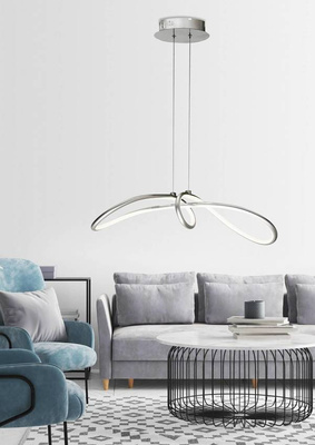 Lampă cu pandantiv reglabil argintiu LED 38W 4000K Slash Candellux 31-69887