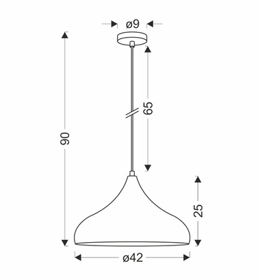 Lampa wisząca czarna 42cm Viborg Ledea 50101267