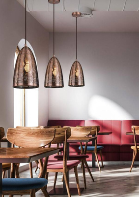 Hanging ceiling lamp Candellux Sfinks 31-43313 cone E27 openwork-copper