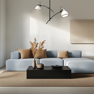 Adjustable white and black ceiling lamp 2x60W Zumba Candellux 32 72054