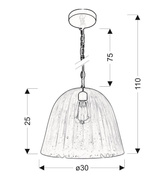 Vase Candellux 31-77738 suspendat din sticla albastra
