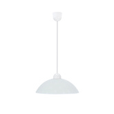 Lampa suspendata scordia cromata cu abajur alb + argintiu