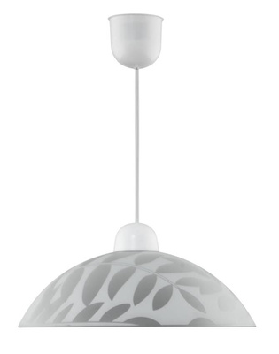 Lampa wisząca Letycja pojedyncza z białym kloszem nad stół do kuchni E27