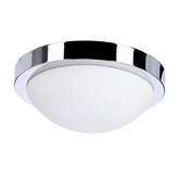 Plafonnier chrome 28cm salle de bain IP44 60W E27 Roda Candellux 11-9691