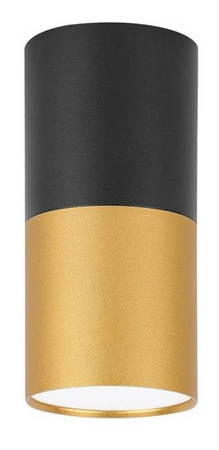 Oprawa sufitowa czarno-złota 1xGU10 Tuba 12cm 2281728