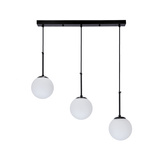 Lampa suspendata Pompei neagra 3X40W E27 abajur alb 33-09609