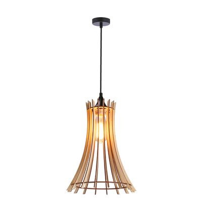 ECO 7 LAMPA WISZĄCA 1X40 E27 ABAŻUR DREWNIANY